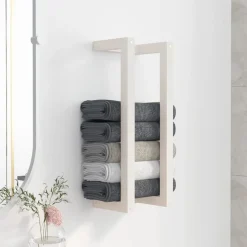 Handdoekenrek 23x18x60 cm massief grenenhout>vidaXL Outlet