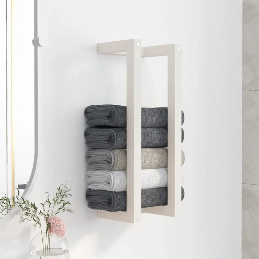Handdoekenrek 23x18x60 cm massief grenenhout>vidaXL Outlet