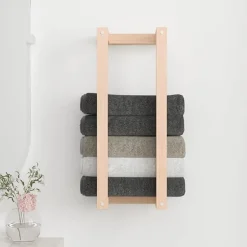 Badkameraccessoires*vidaXL Handdoekenrek 23x18x60 cm massief grenenhout Naturel