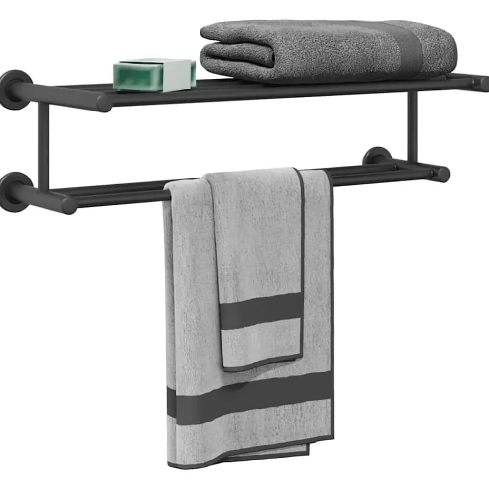 Handdoekrek Zwart 61 x 23 x 17 cm Roestvrij staal>vidaXL Clearance