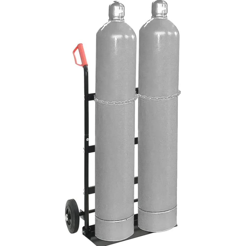 Handtrolley Zwart en Rood 63 x 43,5 x 110 cm Staal>vidaXL Online