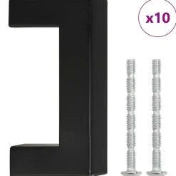 Bouwbeslag*vidaXL Handvatten 10 st 64 mm roestvrij staal Zwart