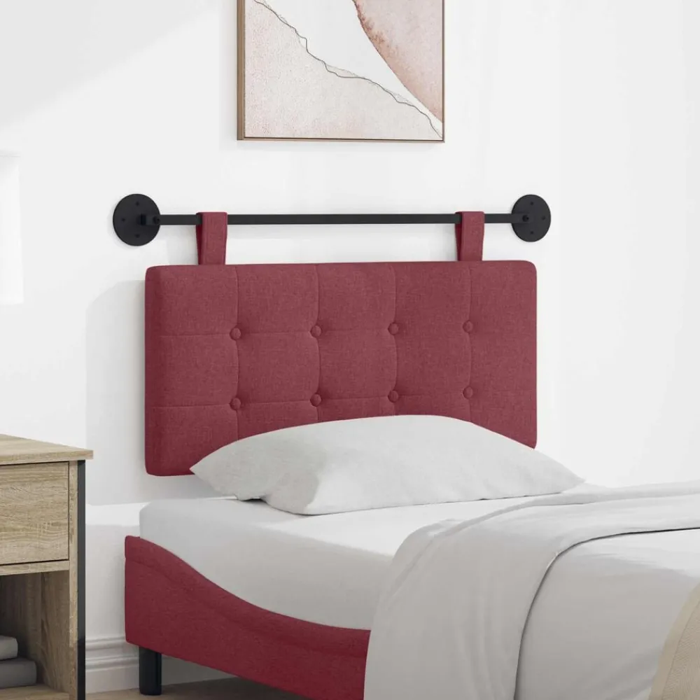 Bedden & Accessoires*vidaXL Hangend Hoofdeinde Wandgemonteerd Stof Wijnrood