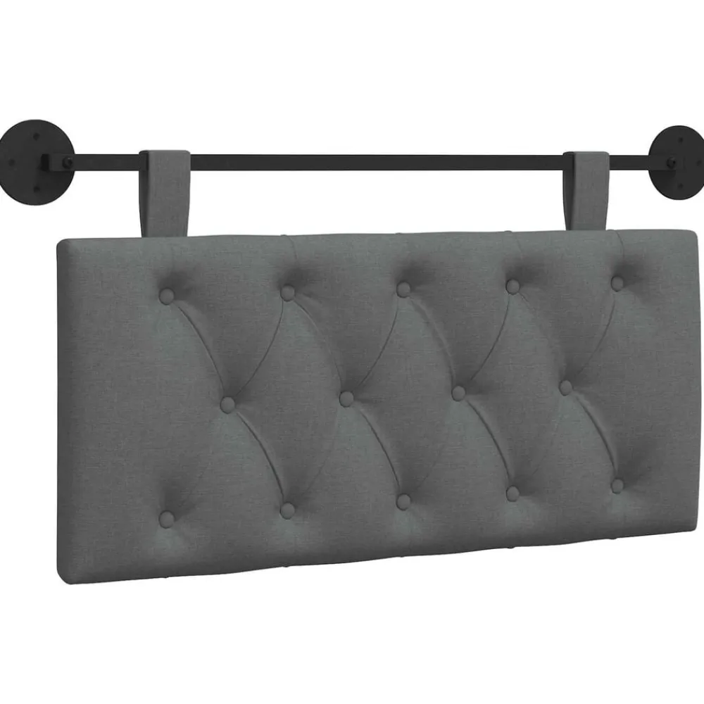 Bedden & Accessoires*vidaXL Hangend Hoofdeinde 100 x 55 x 7 cm Stof Donkergrijs