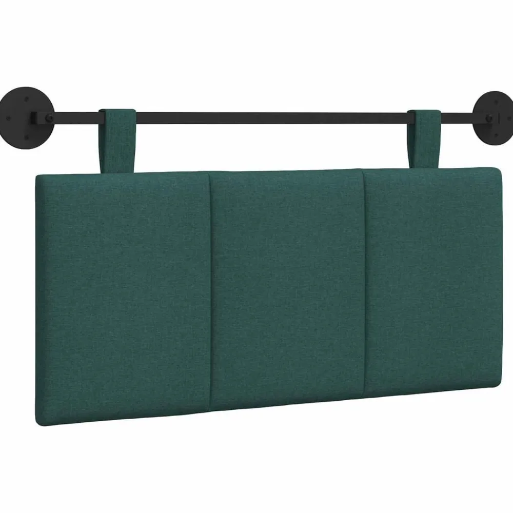 Bedden & Accessoires*vidaXL Hangend Hoofdeinde Gestreept 90 x 55 x 5 cm Stof Donkergroen