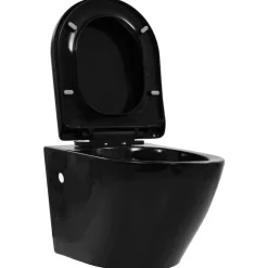 Hangend toilet met verborgen stortbak keramiek zwart><noscript><img width=