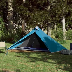 Buitensport*vidaXL Hangende tipi tent 1-persoons waterdicht Blauw