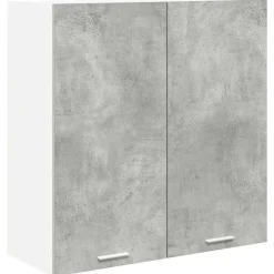 Kasten & Opbergmeubelen*vidaXL Hangkast met opslag 80 x 31 x 80 cm Bewerkt hout Beton grijs