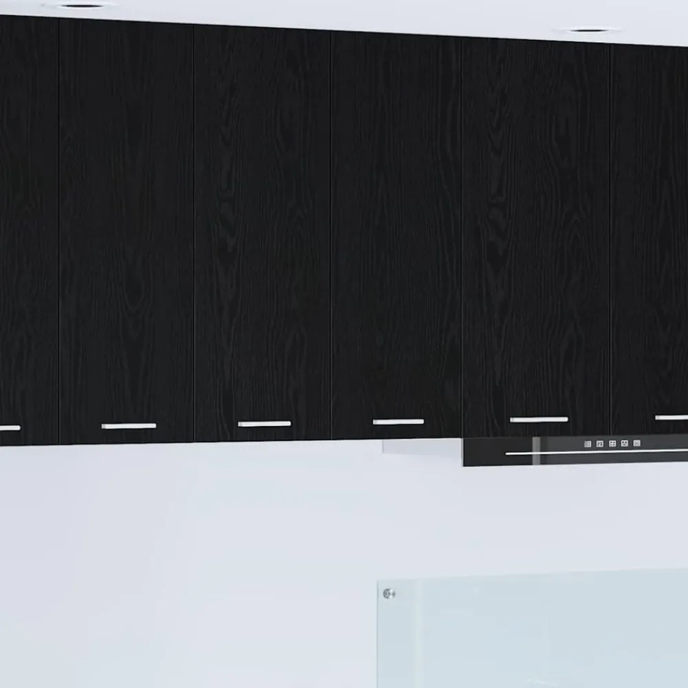 Kasten & Opbergmeubelen*vidaXL Hangkast met opslag 60 x 31 x 80 cm Bewerkt hout Zwart eiken