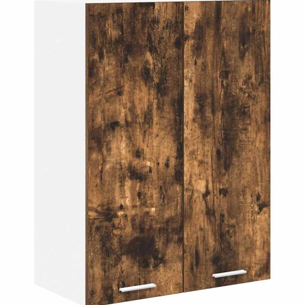 Kasten & Opbergmeubelen*vidaXL Hangkast met opslag 60 x 31 x 80 cm Bewerkt hout Gerookt eiken