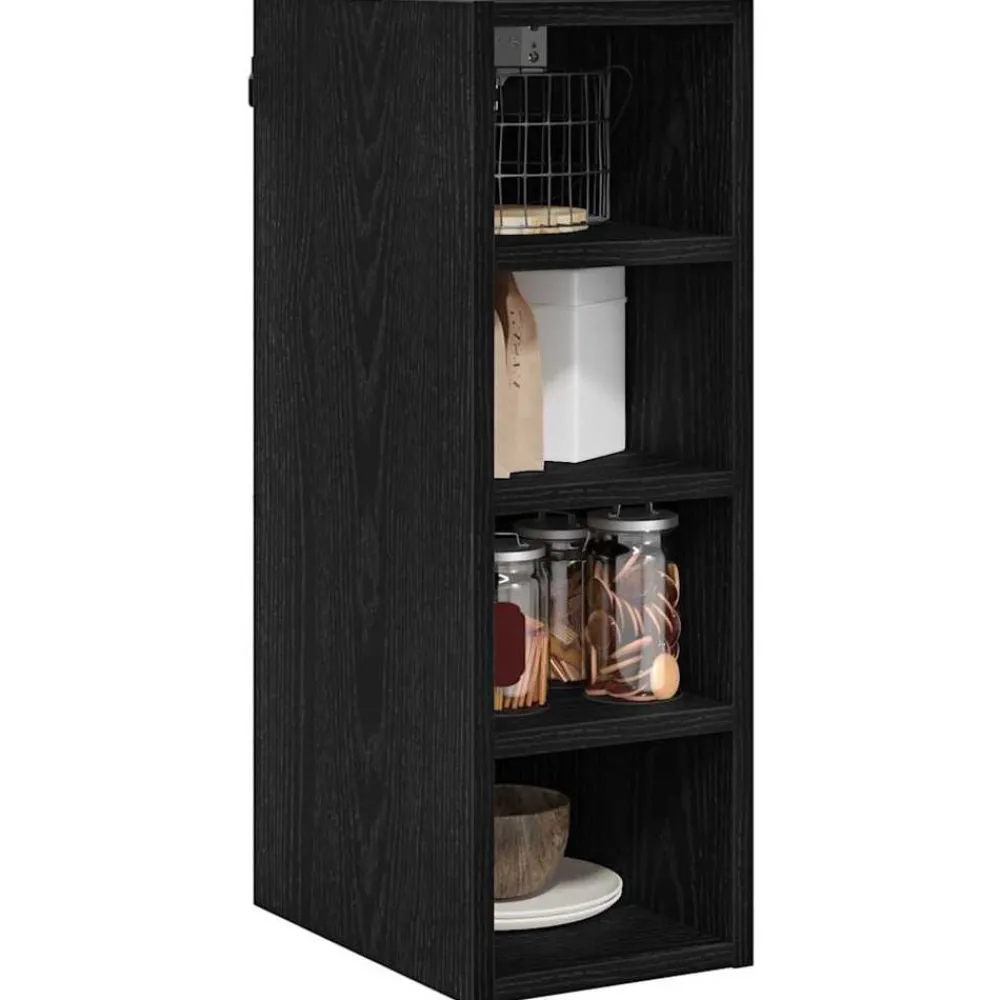 Kasten & Opbergmeubelen*vidaXL Hangkast met plank 20 x 29,5 x 60 cm Bewerkt hout Zwart eiken