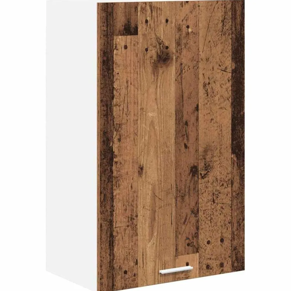 Kasten & Opbergmeubelen*vidaXL Hangkast Oude Hout en Wit 50 x 31 x 80 cm Bewerkt hout Oud hout