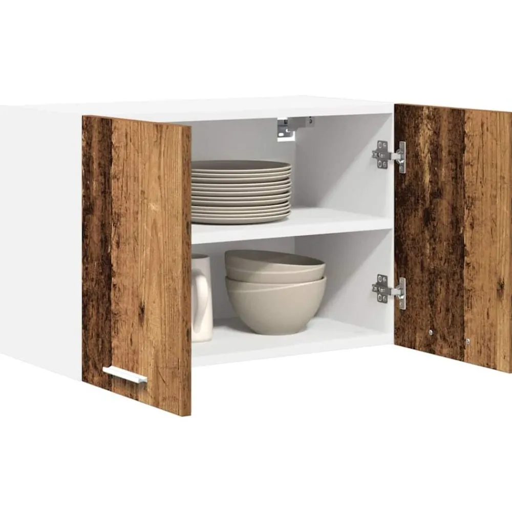 Hangkast Oude Hout en Wit 60 x 31 x 40 cm Bewerkt hout>vidaXL Best