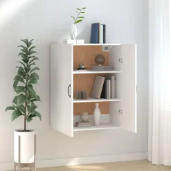 Kasten & Opbergmeubelen*vidaXL Hangkast 69,5x34x90 cm bewerkt hout Wit