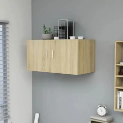 Boekenkasten & Wandplanken*vidaXL Hangkast 80x39x40 cm bewerkt hout kleurig Sonoma eiken