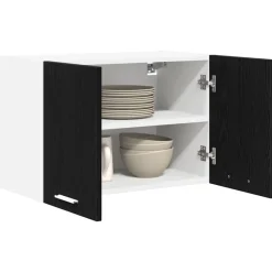 Hangkast Zwarte Eik en Wit 60 x 31 x 40 cm Bewerkt hout><noscript><img width=