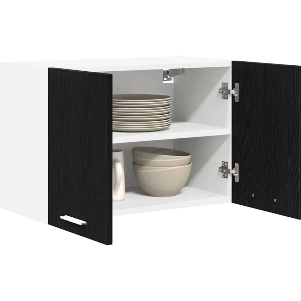 Hangkast Zwarte Eik en Wit 60 x 31 x 40 cm Bewerkt hout>vidaXL Hot