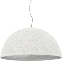 Verlichting*vidaXL Hanglamp E27 Ø50 cm wit en zilver
