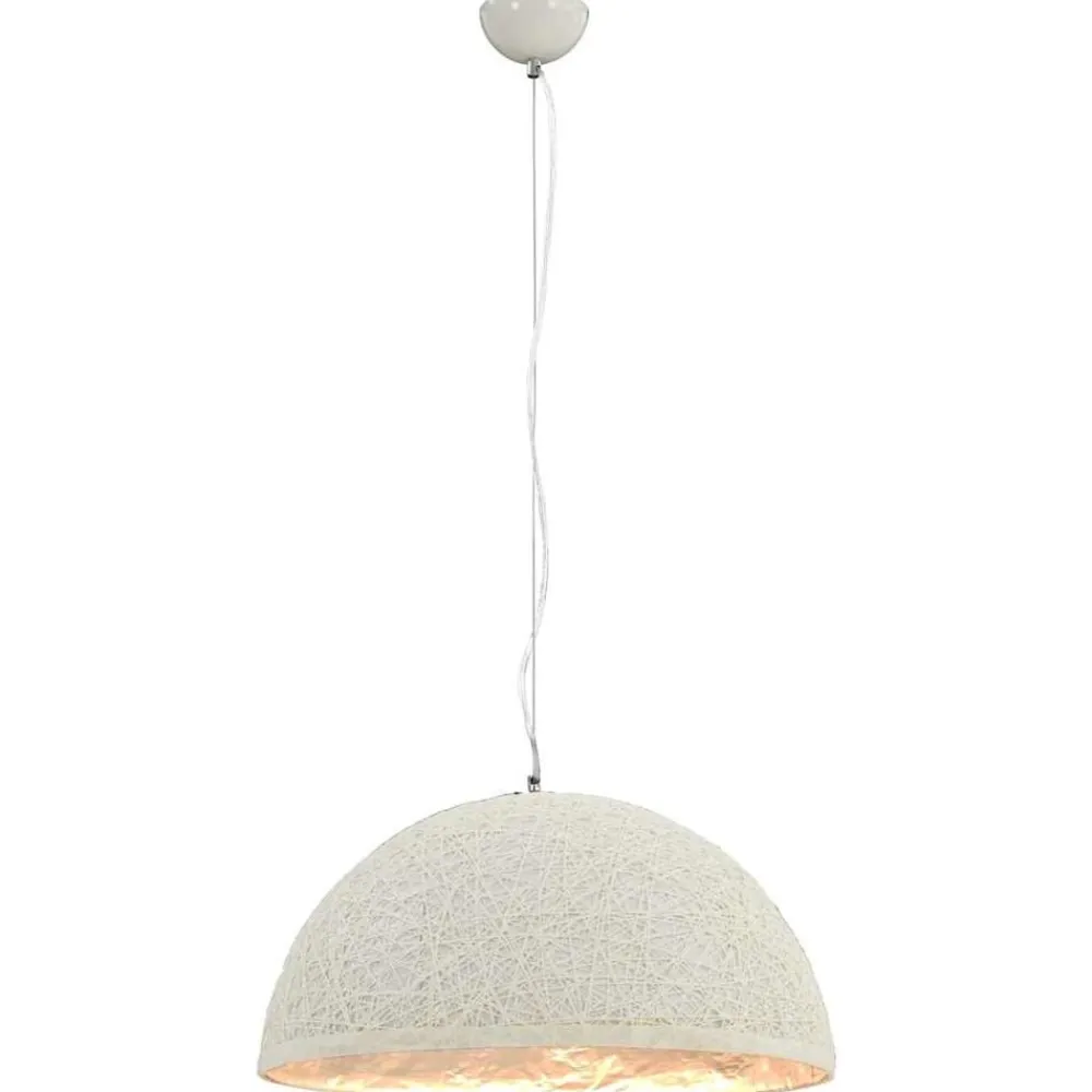 Verlichting*vidaXL Hanglamp E27 Ø50 cm wit en zilver