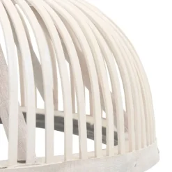 Verlichting*vidaXL Hanglamp halfrond 40 W E27 34x14,5 cm bamboe Whitewash