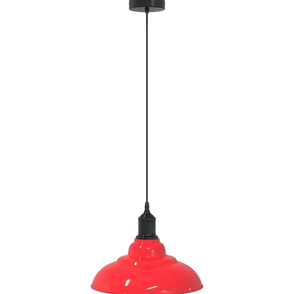 Hanglamp in hoogte verstelbaar E27 Ø31 cm metaal glanzend rood>vidaXL Best