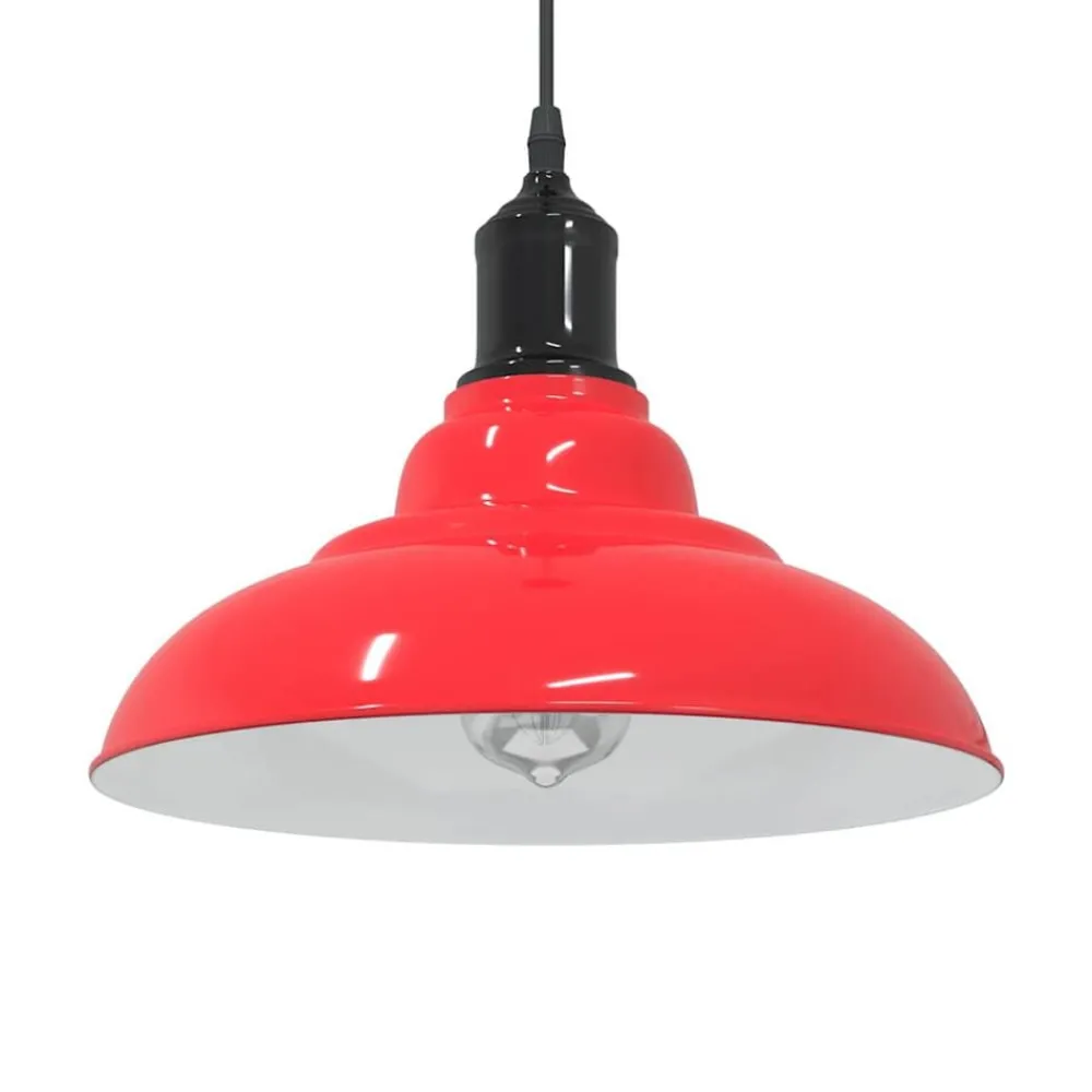Hanglamp in hoogte verstelbaar E27 Ø31 cm metaal glanzend rood>vidaXL Best