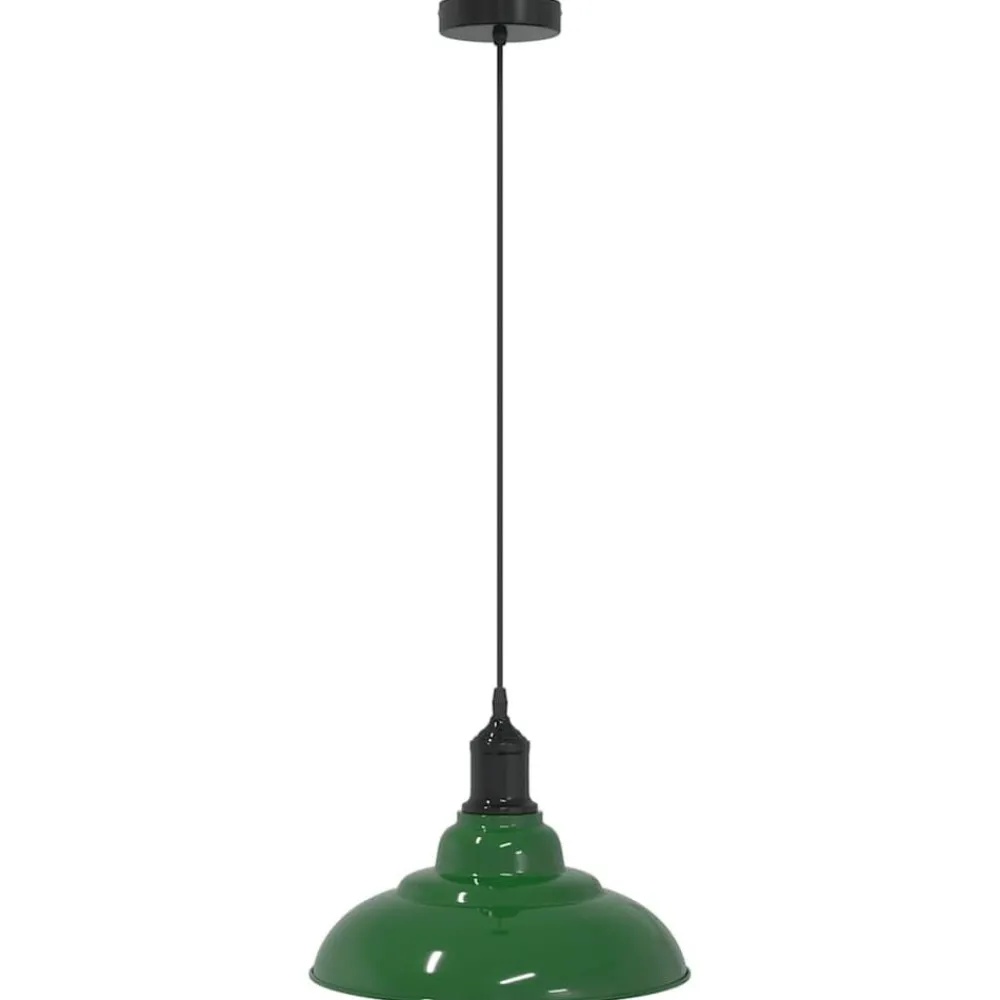 Hanglamp in hoogte verstelbaar E27 Ø31 cm metaal glanzend groen>vidaXL Hot