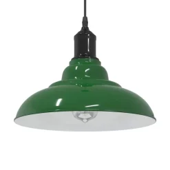 Hanglamp in hoogte verstelbaar E27 Ø31 cm metaal glanzend groen>vidaXL Hot