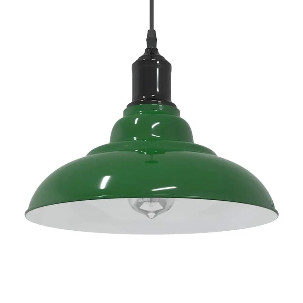 Hanglamp in hoogte verstelbaar E27 Ø31 cm metaal glanzend groen>vidaXL Hot