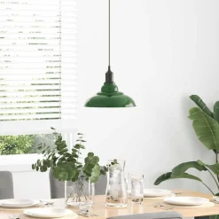 Hanglamp in hoogte verstelbaar E27 Ø31 cm metaal glanzend groen><noscript><img width=