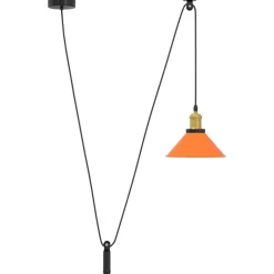 Verlichting*vidaXL Hanglamp in hoogte verstelbaar E27 Ø22cm metaal glanzend oranje Hoogglans oranje