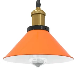 Verlichting*vidaXL Hanglamp in hoogte verstelbaar E27 Ø22cm metaal glanzend oranje Hoogglans oranje