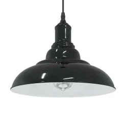 Hanglamp in hoogte verstelbaar E27 Ø31 cm metaal glanzend zwart>vidaXL Best