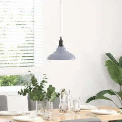 Hanglamp in hoogte verstelbaar E27 Ø31 cm metaal glanzend grijs><noscript><img width=
