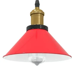 Hanglamp in hoogte verstelbaar E27 Ø22 cm metaal glanzend rood>vidaXL New