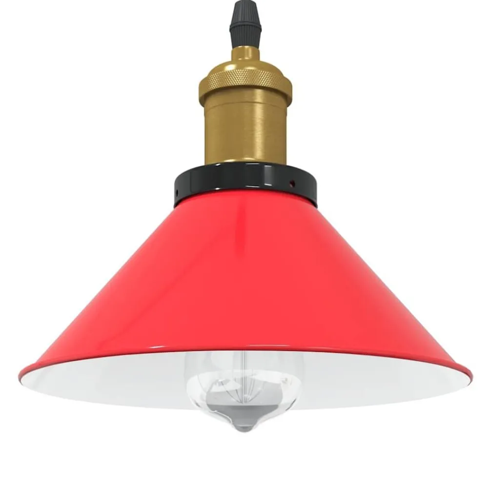 Hanglamp in hoogte verstelbaar E27 Ø22 cm metaal glanzend rood>vidaXL New