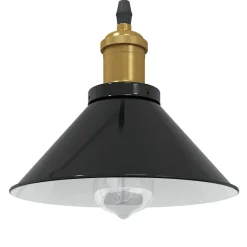 Verlichting*vidaXL Hanglamp in hoogte verstelbaar E27 Ø22 cm metaal glanzend zwart Hoogglans zwart