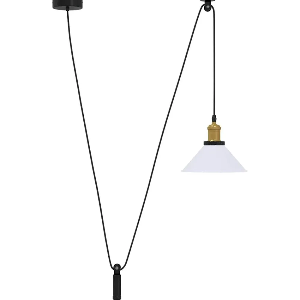 Hanglamp in hoogte verstelbaar E27 Ø22 cm metaal glanzend wit>vidaXL Outlet