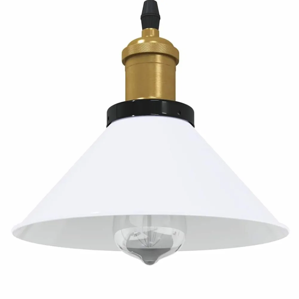 Hanglamp in hoogte verstelbaar E27 Ø22 cm metaal glanzend wit>vidaXL Outlet