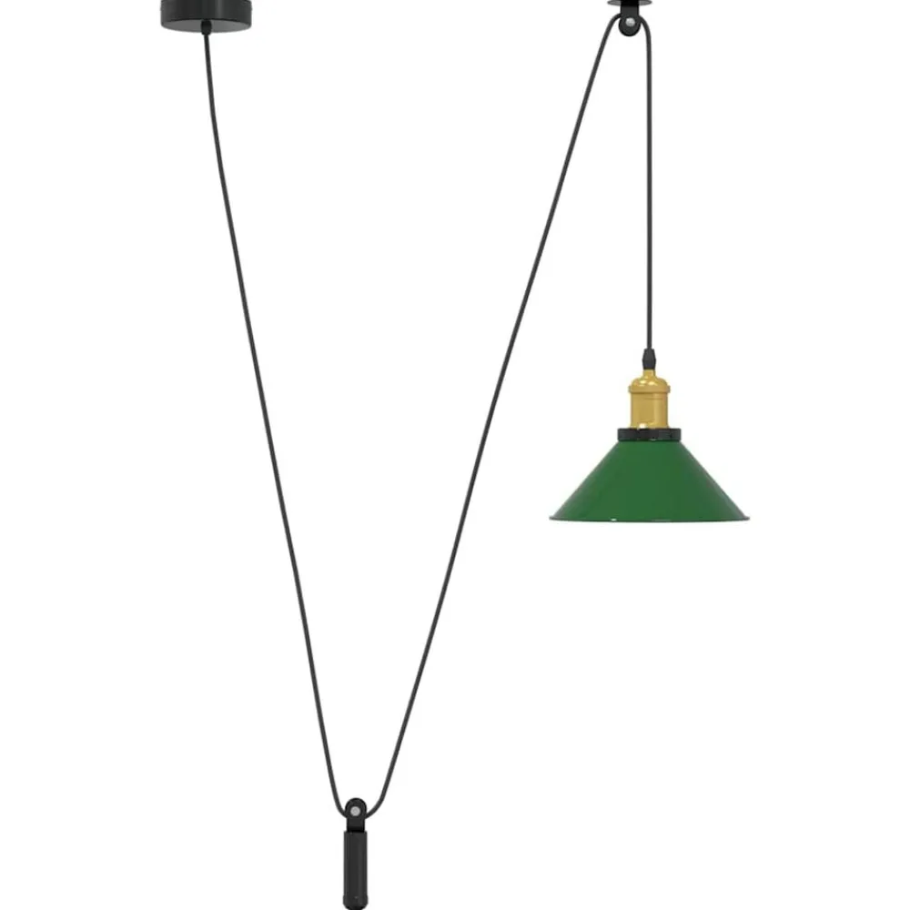 Verlichting*vidaXL Hanglamp in hoogte verstelbaar E27 Ø22 cm metaal glanzend groen Hoogglans groen