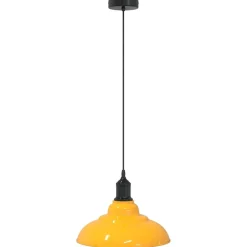 Hanglamp in hoogte verstelbaar E27 Ø31 cm metaal glanzend geel>vidaXL