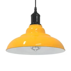 Hanglamp in hoogte verstelbaar E27 Ø31 cm metaal glanzend geel>vidaXL