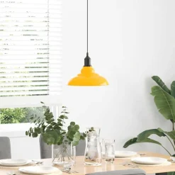 Hanglamp in hoogte verstelbaar E27 Ø31 cm metaal glanzend geel><noscript><img width=