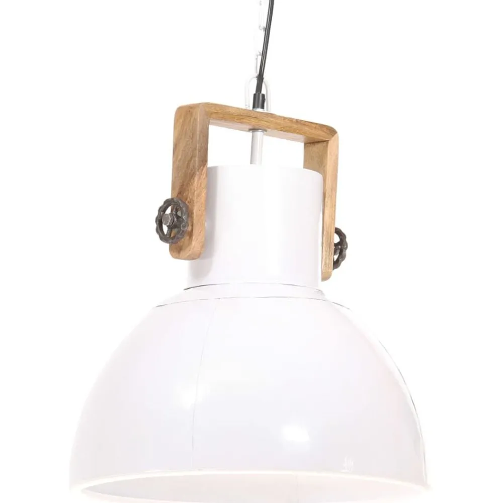 Verlichting*vidaXL Hanglamp industrieel rond 25 W E27 40 cm Wit
