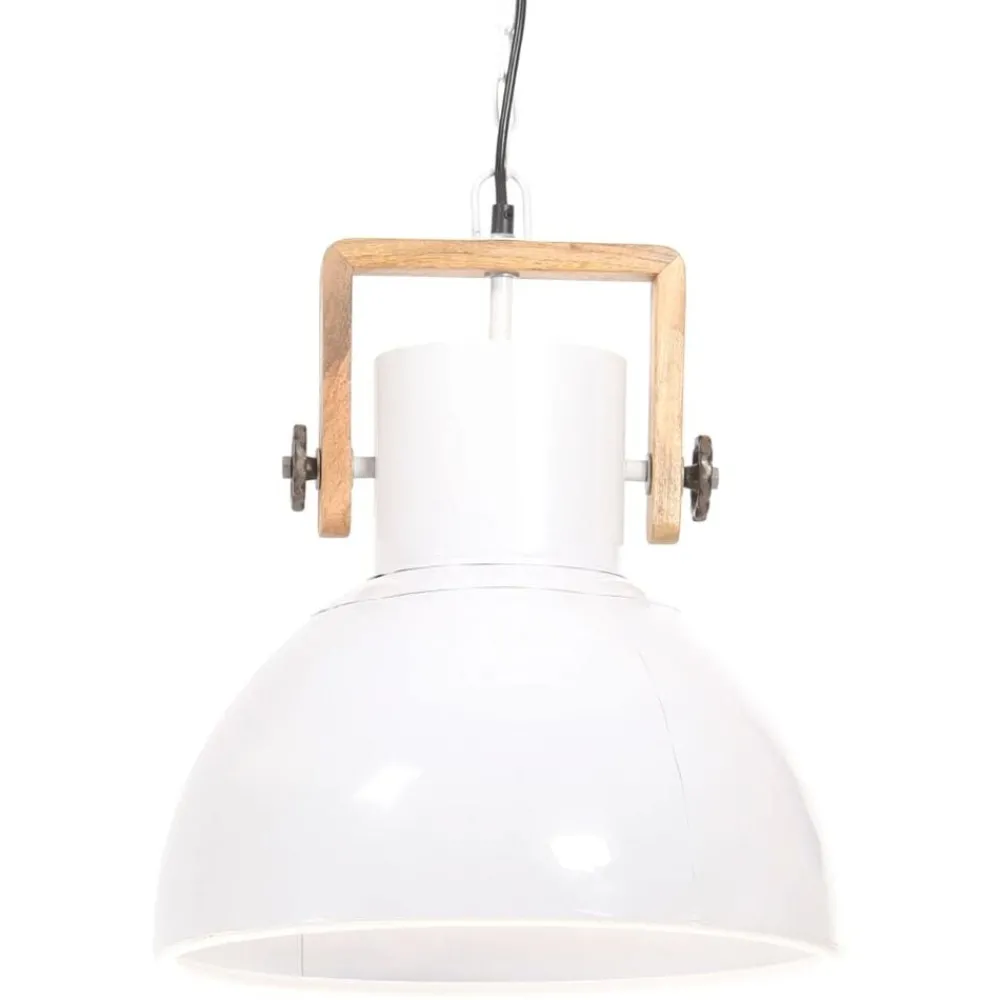 Verlichting*vidaXL Hanglamp industrieel rond 25 W E27 40 cm Wit