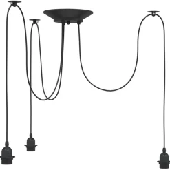 Verlichting*vidaXL Hanglamp met 3 lamphouders E27 metaal zwart
