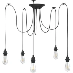 Hanglamp met 5 lamphouders E27 metaal zwart>vidaXL Hot