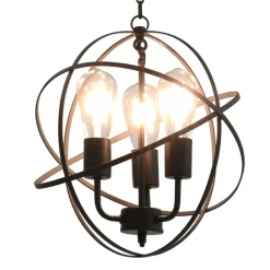 Hanglamp rond 3xE27 zwart>vidaXL Outlet