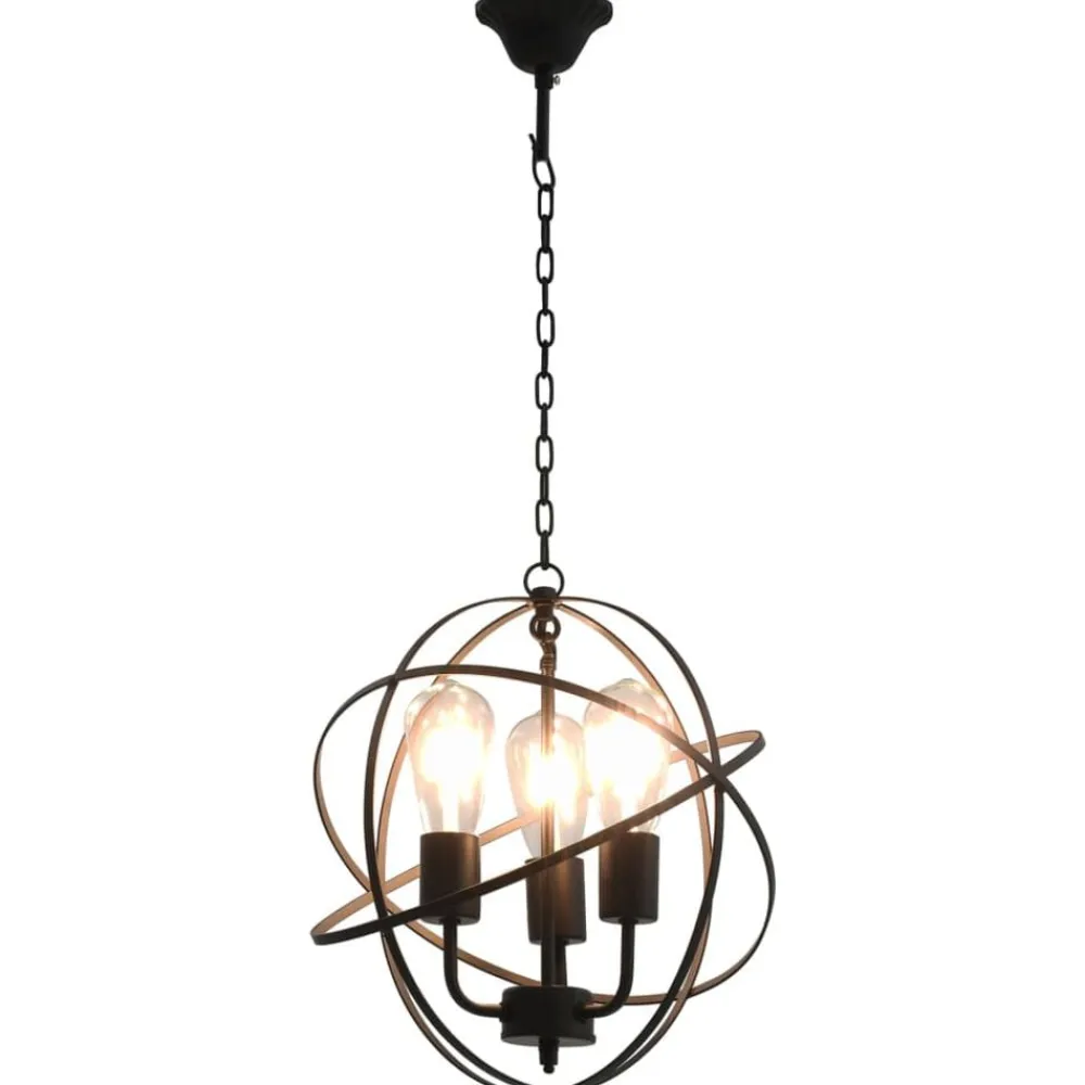 Hanglamp rond 3xE27 zwart>vidaXL Outlet