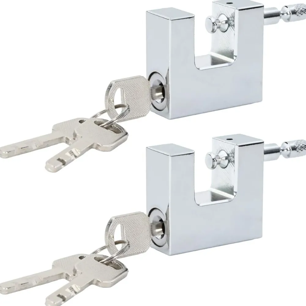 Hangslot 2 pcs Zilver Staal>vidaXL Clearance